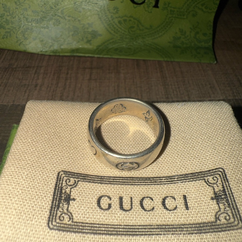 Gucci Blind For Love Sterling Silver Ring - Picture 2 of 8